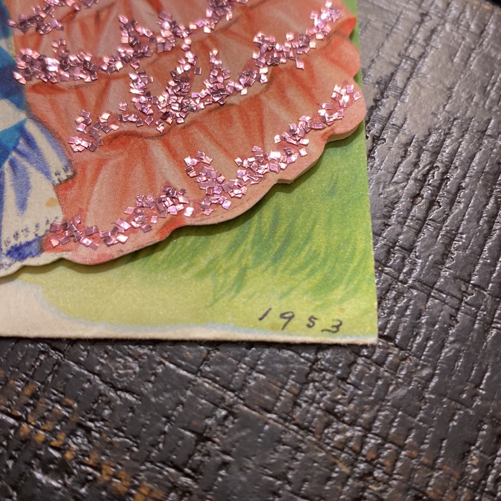 Vintage Southern Belle Birthday Card For Daughter with Blue Gingham Dress! - Picture 3 of 8